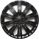AWCC-14-09 AIRLINE Колпаки колесные R14&quot; Торнадо, черный глянец, карбон (комп 2шт)