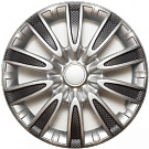 AWCC-15-10 AIRLINE Колпаки колесные R15&quot; Торнадо Т, серебристый/черный, карбон (комп 2шт)