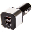 Зарядное уст-во (адаптер) SKYWAY 12V USBX2 (1.0+3.1A) черный/серебро в коробке 